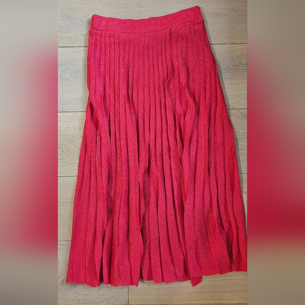 MANGO red midi skirt